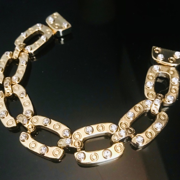 18 KT GOLD PLATED BRACELET Exquisite Luxury Designer STUNNING!  NEW CONDITION - Picture 10 of 16